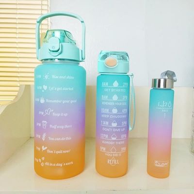 comprar Desenho humanizado 550/750/1000ML garrafa de água plástica portátil de 1 litro Cor gradiente personalizada de ginásio garrafas de água sem bisfenol e toxinas OEM ODM online manufacture