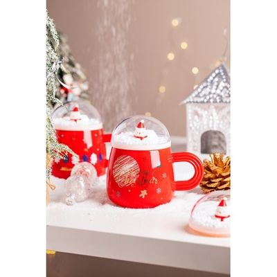 comprar 500 ml de 16oz de BPA sem tampa de férias Globo de Neve caneca de café canecas de cerâmica personalizadas com Papai Noel e árvore de Natal Design confortável manuseio microondas seguro online manufacture