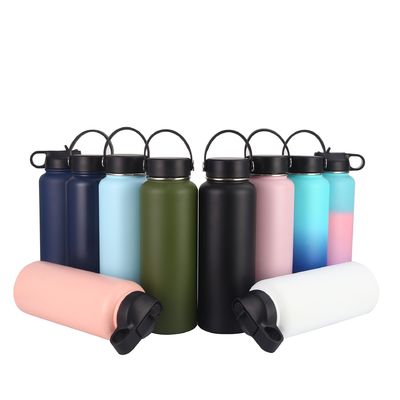 comprar OEM Dupla parede Sport garrafa de água de aço inoxidável com palha 350/550/750/960/1200/1800ML garrafa de água isolada leve para caminhadas manter hidratado o dia todo online manufacture