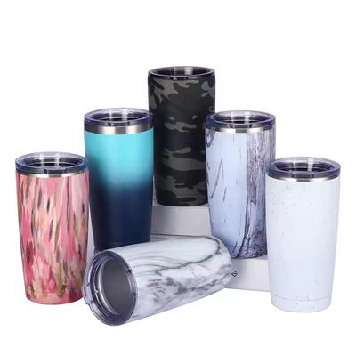 comprar Exquisito design de aço inoxidável 20 oz Tumbler a granel com tampa e palha em pó colorido revestido de vinho Tumbler de parede dupla de vácuo isolado fácil de limpar online manufacture