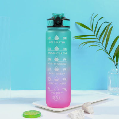 comprar Moda Cor Gradiente Frigorífico Botão de Água Esportiva de Plástico 750ml Botas de Água para Ciclismo Personalizadas Mantenha-se hidratado Leve Durável online manufacture