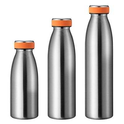 comprar 350/500/750ML Forma de leite Botão de água de aço inoxidável de boca pequena Matt Borracha revestida Botão de água de aço inoxidável Design durável e confortável online manufacture