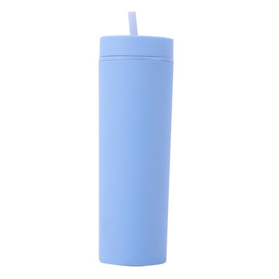 comprar Botão de água de plástico duplo isolado de tinta de borracha 16oz Botão de água de plástico recto Sippy Cup com tampas à prova de salpicos online manufacture