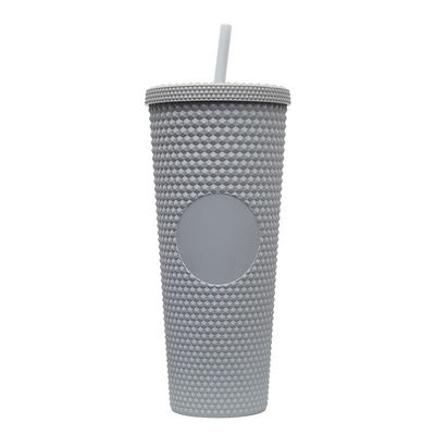 comprar Isolamento de parede dupla 24 oz Tumbler estufado Diamant Durian Abacaxi Plástico Matte Preto Taça estufado Tumbler de café com tampa palha Moda online manufacture