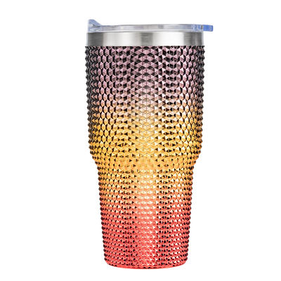 comprar 750 ml de garrafa de água espumante personalizada de qualidade alimentar Iriscente incrustada brilho de diamante personalizado com palhinha fácil de segurar e limpar 9.7 * 23.2cm online manufacture