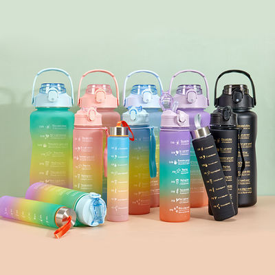 comprar Gradiente de Verão Motivacional 3 em 1 garrafa de água Conjunto de garrafa de água à prova de vazamento 40 oz com manobra Bpa online manufacture