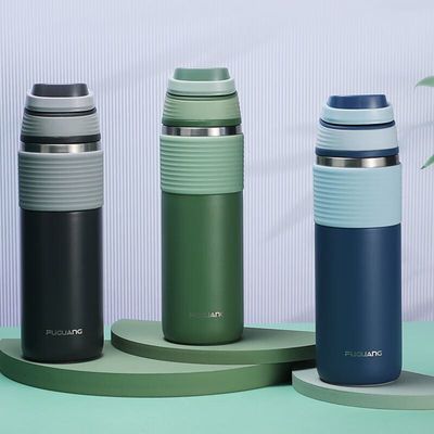 comprar Resíduo de vazamento 316 garrafa de vácuo de aço inoxidável 500 ml com alça garrafas de água metálicas personalizadas fácil limpeza com boca larga online manufacture