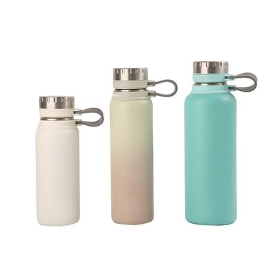 comprar 500/700/1000ml Garrafa de água de aço inoxidável 1 litro Fios de silicone Desporto portátil de parede dupla Garrafa de água de aço inoxidável de vácuo isolado online manufacture