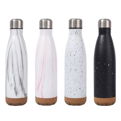 comprar Garrafa de água de aço inoxidável isolada em forma de cola em forma de parede dupla garrafas de água de metal personalizadas com fundo de cortiça para esportes online manufacture