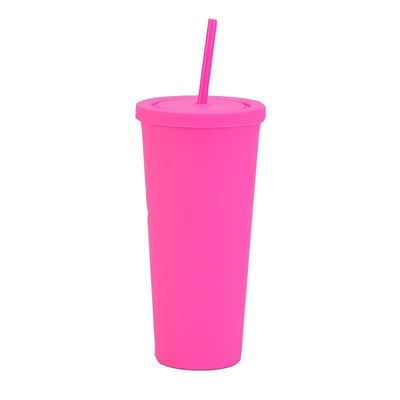 comprar 22 onças coloridas caneca de viagem de café gelado com palha personalizado de plástico tumblers para festas aniversários à prova de vazamento à prova de salpicos e fácil de limpar online manufacture