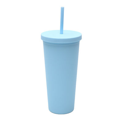comprar 710ml Tubarão de plástico de parede dupla em massa reutilizável de 24 oz Tubarão acrílico magro com tampa e palha para água Café gelado Chá Toque macio online manufacture