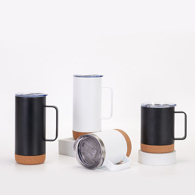 comprar Proof de vazamento 480ML Direito Custom Vacuum Isulado Tumbler Lavadora de louça Segura Taça de café de aço inoxidável com alça de cortiça Fonte Taça de viagem tamanho universal online manufacture