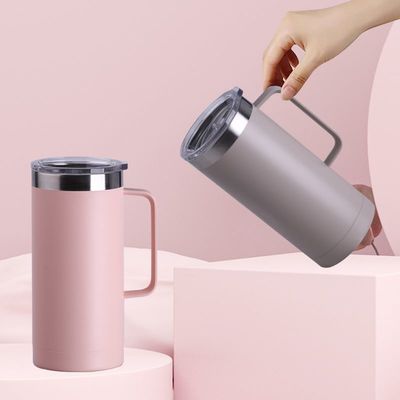 comprar 360/420/750ML Dupla parede 304 aço inoxidável isolado caneca de café escritório negócios isolado caneca de café viagens com manobra de design à prova de vazamento online manufacture