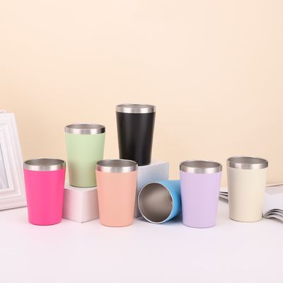 comprar 8oz/12oz personalizado de parede dupla caneca de aço inoxidável de aço inoxidável de vácuo isolado tumbler com plástico BPA livre tampa fácil de limpar online manufacture