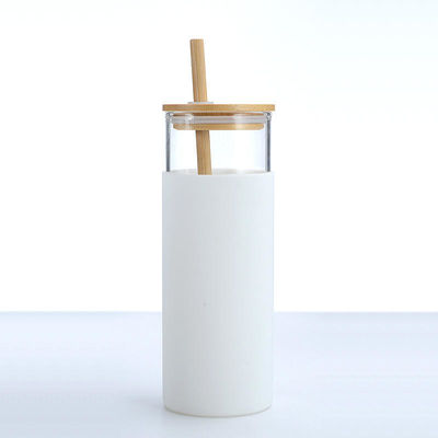 comprar Segurança Durável 500ml 600ml Bpa frasco de água de vidro livre com tampa de bambu borosilicato vidro tumbler multicolor ideal para escritório de casa escola online manufacture