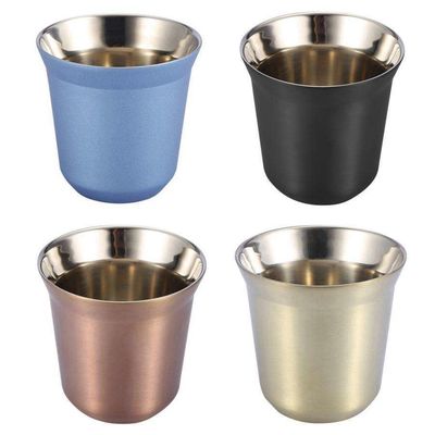 comprar Impressão personalizada 80ml 160ml Double Wall Stainless Steel Coffee Mug Viagem Taças de Espresso de aço inoxidável de pequeno tamanho Fácil de segurar e limpar online manufacture