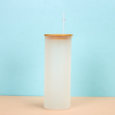 comprar Garrafa de água de borosilicato de vidro de 16 oz de vidro personalizada com tampa de bambu e palha online manufacture