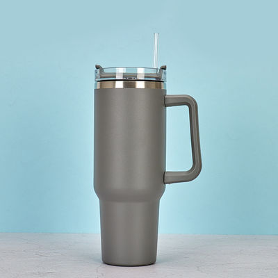 comprar 40 Oz Tumbler com alça e palha preto resistente ao suor aço inoxidável isolado de parede dupla Tumblers com tampas e palhas livre de BPA online manufacture