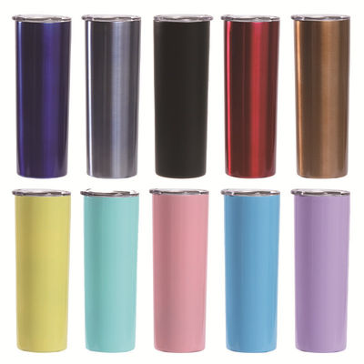 comprar 20 Oz Skinny Sublimation Blank Stainless Steel Skinny Tumbler com tampa e palha Double Wall Vacuum Insulated Sublimation Tumblers online manufacture