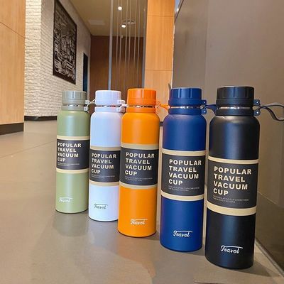 comprar 1100ml Thermos de aço inoxidável Pot de isolamento de viagem portátil chaleira de chá de vácuo garrafa de desporto ao ar livre frasco de vácuo de água quente online manufacture