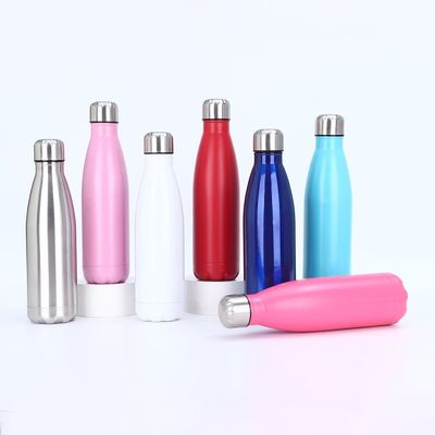 comprar Garrafas de água de aço inoxidável de 17 oz Garrafas de água com isolamento de vácuo Garrafas de água com parede dupla em pó revestidas de metal reutilizável Garrafas de água esportivas para manter bebidas quentes e frias Céu azul claro online manufacture