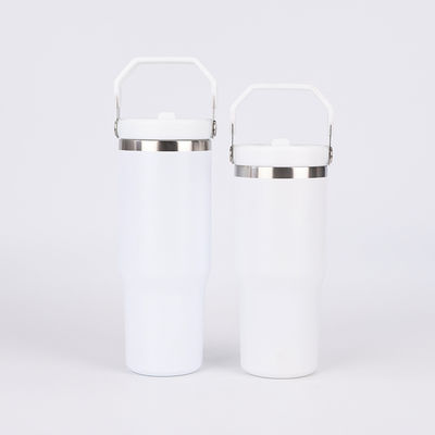 comprar 20 Oz Tumbler com alça, Tumbler isolado com tampa e flip palha à prova de vazamento parede dupla aço inoxidável vácuo viagem caneca de café isolado garrafa de água copo térmico online manufacture