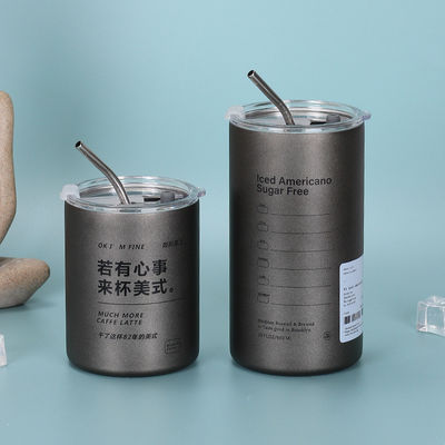 comprar Impressão personalizada Copo térmico de aço inoxidável portátil de palha exterior 304 Copo térmico de vácuo de aço inoxidável de camada dupla online manufacture