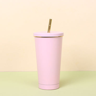 comprar 24 oz grande reutilizável e ecológico, com palha de metal com ponta larga e macia, tampa à prova de vazamento, perfeito para Boba, smoothies, café gelado, bebidas quentes ou frias. online manufacture