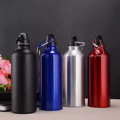 comprar Garrafas de água de 750 mL com carabiner Garrafa de água de alumínio portátil Jarra de água à prova de vazamento Para caminhadas Viagens Desportos ao ar livre Ginásio Fitness online manufacture