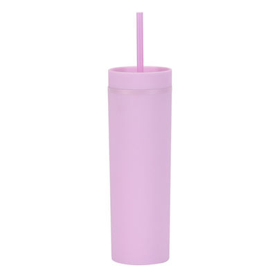 comprar 16oz de plástico, com tampa e palha, em grande quantidade, 4 pacotes, com parede dupla isolada, BPA livre, acrílico mate, copos reutilizáveis. online manufacture