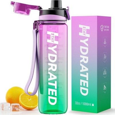 comprar Garrafa de água motivacional Tritan 32 Oz sem BPA 5507501000ML Garrafa de água com rastreamento de tempo esportivo Boca larga à prova de vazamentos Moda como presente de Natal online manufacture