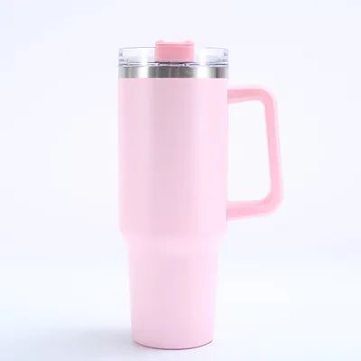 comprar 40 Oz Tubler de aço inoxidável com alça e palha reutilizável Tubler de viagem isolado Taça mantém as bebidas frias Para o marido Regalos de viagem de escritório Fabricação em linha