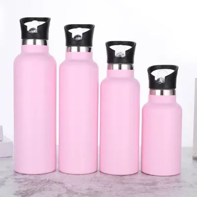comprar Garrafa de água esportiva portátil de 600 ml Dupla camada de aço inoxidável isolado Copo preto Para atividades ao ar livre Fabricação em linha