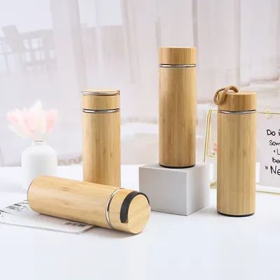 comprar 17 Oz-Bambuood Premium Vacuum Isolado de aço inoxidável Bamboo Tumbler à prova de vazamento Bamboo Tumbler Termos Para chá de folhas soltas Café Bebidas de infusão de frutas Fabricação em linha