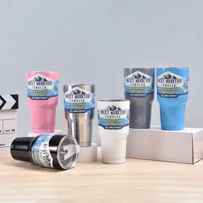 comprar 30 Oz Tumbler com tampas e palha Dupla parede isolada de aço inoxidável à prova de vazamento Café térmico Tumbler caneca de viagem para bebidas quentes e frias Taça de viagem Prata Fabricação em linha