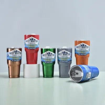 comprar 30oz de aço inoxidável, copo de cerveja isolado em parede dupla American Car Cup 30oz UV Revestido de gelo Boss Cup para viagens de carro Fabricação em linha