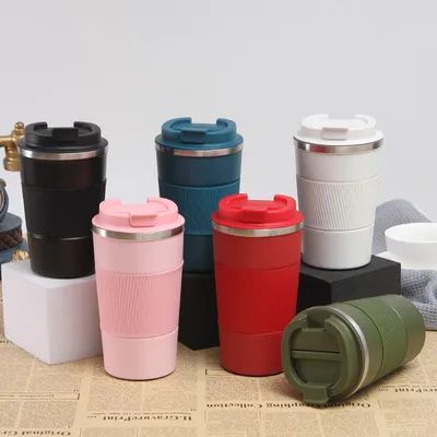 comprar Aço inoxidável 12oz Vacuum isolado Taça de viagem de café à prova de derramamento Taças de tumbler de parede dupla para manter quente / gelo Café chá cerveja Fabricação em linha