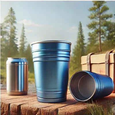 comprar Máquina de lavar louça segura 16 oz de alumínio azul metálico Copo de acampamento leve Copo de alumínio durável isolado Copo de alumínio reutilizável Para uso externo leve online manufacture