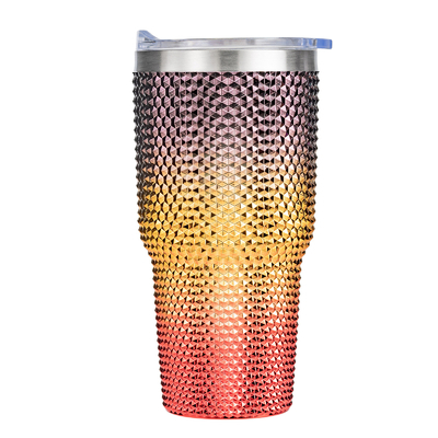 comprar 750 ml de garrafa de água espumante personalizada de qualidade alimentar Iriscente incrustada brilho de diamante personalizado com palhinha fácil de segurar e limpar 9.7 * 23.2cm online manufacture
