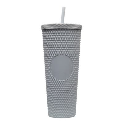 comprar Isolamento de parede dupla 24 oz Tumbler estufado Diamant Durian Abacaxi Plástico Matte Preto Taça estufado Tumbler de café com tampa palha Moda Fabricação em linha