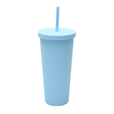comprar 710ml Tubarão de plástico de parede dupla em massa reutilizável de 24 oz Tubarão acrílico magro com tampa e palha para água Café gelado Chá Toque macio online manufacture
