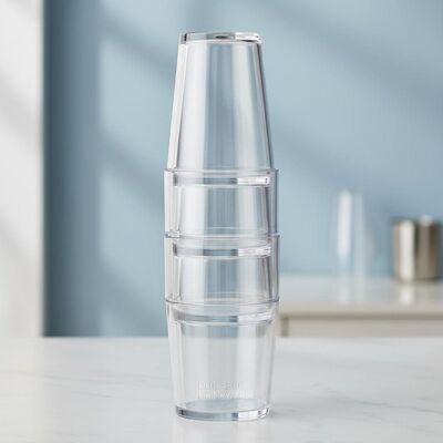 comprar Tubarão de plástico transparente cilindro empilhável bebida durável reutilizável ideal para eventos comerciais de hospitalidade e restauração Fabricação em linha