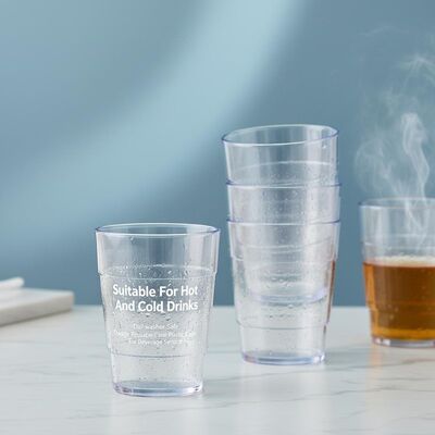 comprar Copo de plástico adequado para bebidas quentes e frias, lavável na máquina de lavar louça, durável, reutilizável, copos de plástico transparentes para servir bebidas Fabricação em linha