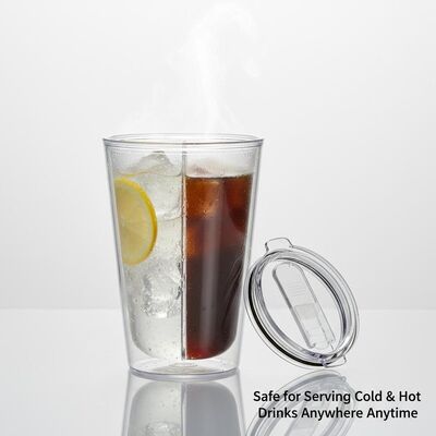 comprar Tubarão de plástico de parede dupla 15 oz de capacidade Material livre de BPA Seguro para servir bebidas quentes frias em qualquer lugar a qualquer hora Fabricação em linha