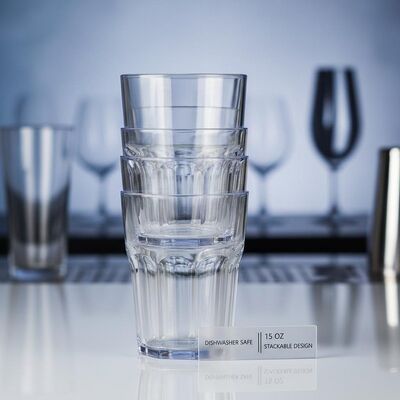 comprar Copo de plástico para lava-louças com capacidade de 15 oz, design empilhável, adequado para bares, eventos e indústria hoteleira Fabricação em linha