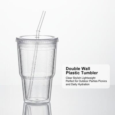 comprar Copo de Plástico de Parede Dupla Transparente Elegante e Leve Perfeito para Festas ao Ar Livre, Piqueniques e Hidratação Diária Fabricação em linha