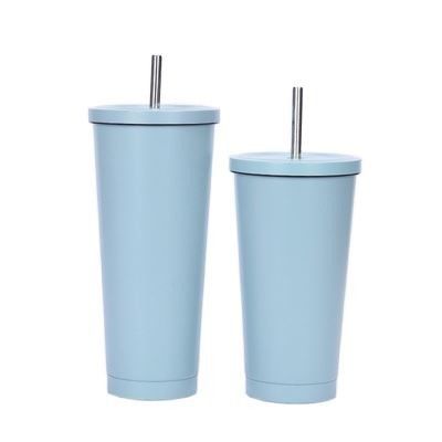 500ml portátil 750ml Tubler de aço inoxidável personalizado com palha Tublers de bebida isolados de parede dupla multiuso fácil de limpar e manter