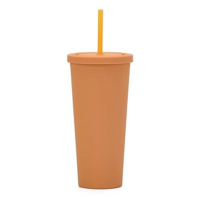 450ml 650ml 22oz plástico de viagem tumbler com palha e tampa 6 cores vibrantes reutilizável plástico de café tumbler Eco amigável personalizado aceitável