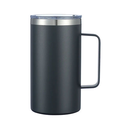 12 oz de aço inoxidável isolado caneca de café com alça de parede dupla vácuo de viagem caneca tumbler taça com tampa deslizante