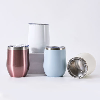 12 pacotes 12 oz de aço inoxidável vidros de vinho sem cavilha com tampas e canudos vaso isolado para bebidas quentes e frias